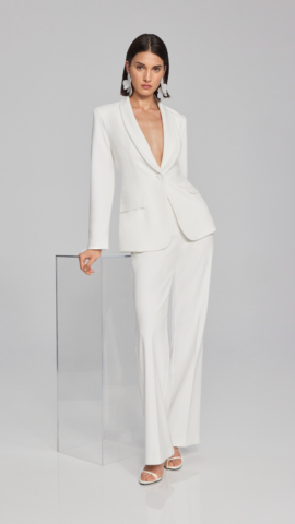 Elegante witte jumpsuit voor huwelijk en voor gala